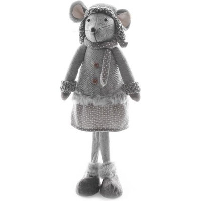 MagicHome Dekorácia Vianoce Myška s čiapkou 57 cm