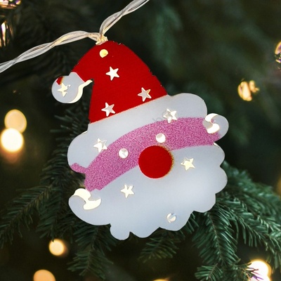 Baterie Centrum LED коледен външен гирлянд 10xLED/2xAA 1, 65 m IP44 топло бяло Дядо Коледа (BC0785)