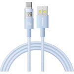 Baseus - Data Cable Display 2 (P10382701311-00) - Бързо зареждане, USB към Type-C, цифров дисплей, 100 W, 1 m - Galaxy Blue