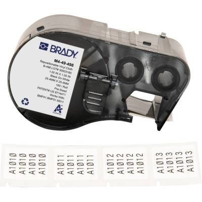 Brady M4-49-498 / 170791, 25.40 mm, Vinyl, черно копиране / бял фон (170791)