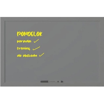 Toptabule.sk KRT01BSDR Sivá kriedová tabuľa v sivom drevenom ráme 100 x 200 cm