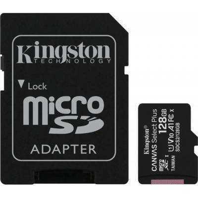 MicroSDXC карта Kingston Canvas Select Plus 128GB A1 CL10 100MB/s с адаптер (422154)