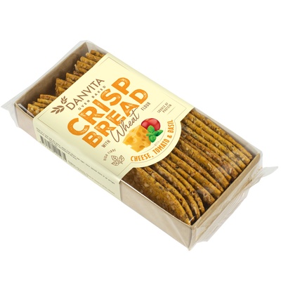 DANVITA пълнозърнест хляб със сирене, домат и босилек