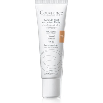 Avène Couvrance Fluid Foundation Corrector течен покривен фон дьо тен SPF 20 цвят 2.0 Natural 30ml