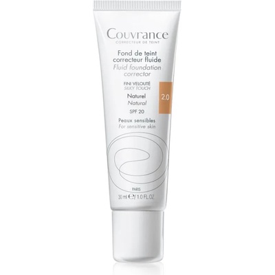Avène Couvrance Fluid Foundation Corrector течен покривен фон дьо тен SPF 20 цвят 2.0 Natural 30ml