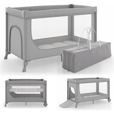 Kinderkraft Cestovná postieľka Leody Grey