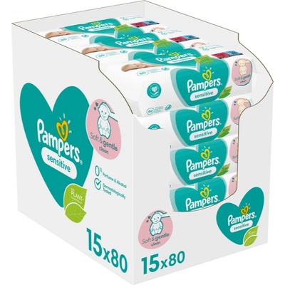 Pampers Sensitive мокри почистващи кърпички за деца за чувствителна кожа 15x80 бр