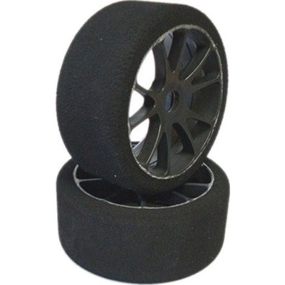 RACING SP 1/8 GT mechové gumy tvrdost: 35 Shore nalepené gumy černé disky 2 ks