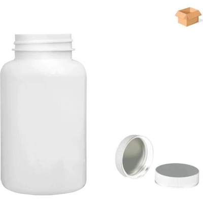 Pilulka Plastová lahvička bílá s bílým uzávěrem s ALU vložkou 250 ml 165 ks