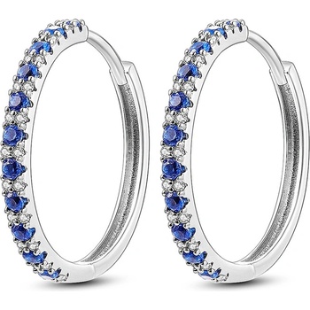 DELIS Сребърни обеци, jw573, дизайн с обръч, с родиево покритие (jw573)