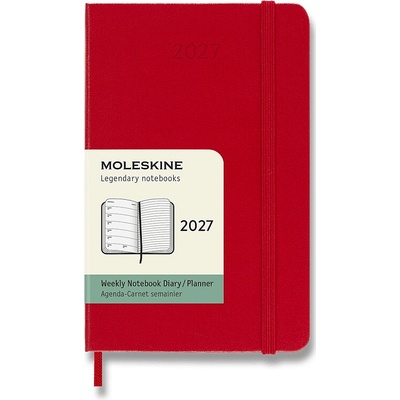 Moleskine A6 týdenní 2027 červený