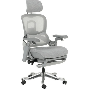 Bittel Работен стол Carmen DOLE W, до 120кг. макс тегло, дамаска/мрежа, ергономичен, алуминиева база, Locking tilt механизъм, регулируем люлеещ механизъм, слайд механизъм, газов амортисьор, лумбална опора, сив (bt-3520565)