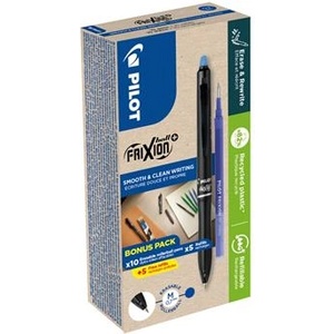 Pilot Химикалка с ролер, 0, 35 мм, изтриваема, с бутон, PILOT "Frixion Ball Plus", синя + вложка BLRT-GREENPACK-FBP-L (BLRT-GREENPACK-FBP-L)