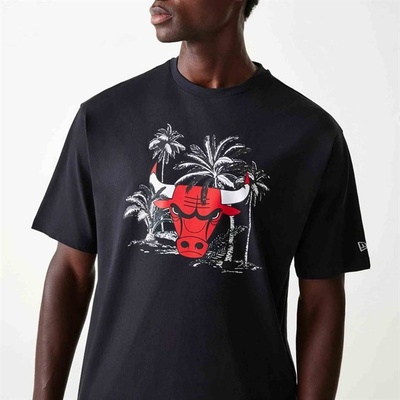 New Era triko NBA Palm tree os tee CHIBUL BLK