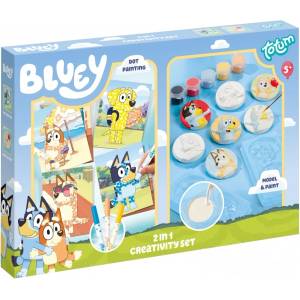 Totum Творчески комплект Totum Bluey 2 в 1 - гипсови фигурки и картички (T290501)