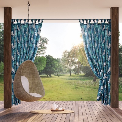 Takoy Závěs GARDEN na zahradu a terasu z voděodolné látky s botanickým motivem na poutkách se suchým zipem 155 x 240 cm-HF-464855 | 155 x 240 cm