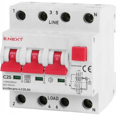 Proudový chránič Enext 400 V IP20 25 A