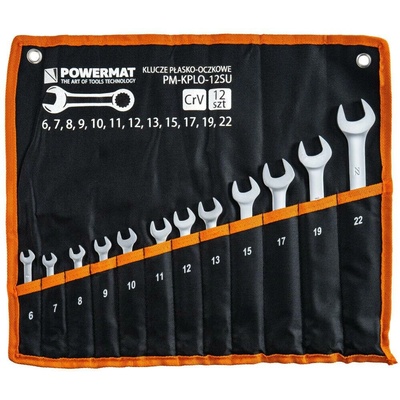 Powermat Sada plochých a očkových klíčů 12 ks PM-KPLO-12SU