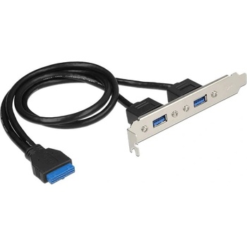 Delock Удължителен кабел, Delock, USB 19 пинов към 2 x USB-A 3.0, 50 см, Черен (delock84836) (delock84836)