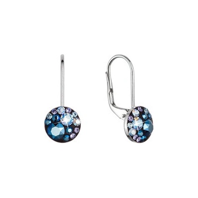 Evolution Group Cz Stříbrné náušnice s krystaly Swarovski, Blue Style 31321.3