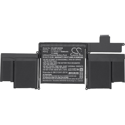 Cameron Sino Батерия за лаптоп Apple MacBook Pro ""Core i5" 2.4 13" Late 2013 Retina A1493, A1502 LiPo 11.34V 6300mAh CAM (CS-AM1493NB)