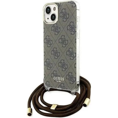 GUESS Кейс Guess Crossbody Cord 4G Print за iPhone 15 / 14 / 13, кафяв (3666339148065)