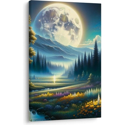 Obraz klidná noční příroda s řekou - 40x60