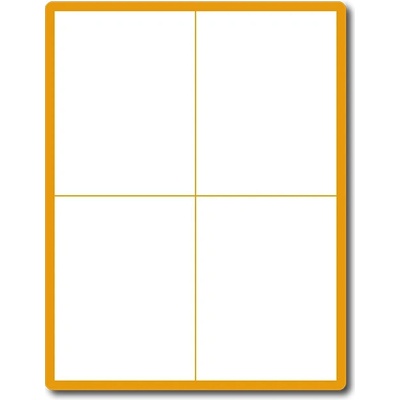 Print Etiketa A4, 105 mm x 148 mm, 4 etikety na hárku, Silné lepidlo, pre atramentové tlačiarne, bez okraja, oblé hrany - Balenie 1000 ks
