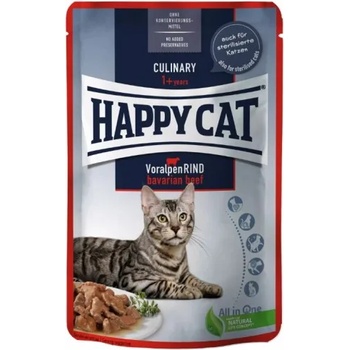 Happy Cat MIS Culinary Bavarian Beef - паучове за котки, месо в сос с баварско говеждо, 85 гр, Германия - 70619