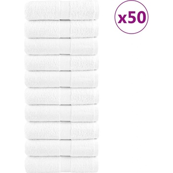 VidaXL Премиум кърпи за гости SOLUND 50 бр бели 30x50 см 600 gsm (137123)