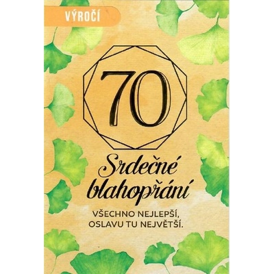 Nekupto Narodeninové pozdravy 70 Srdečné pozdravy 115 x 170 mm