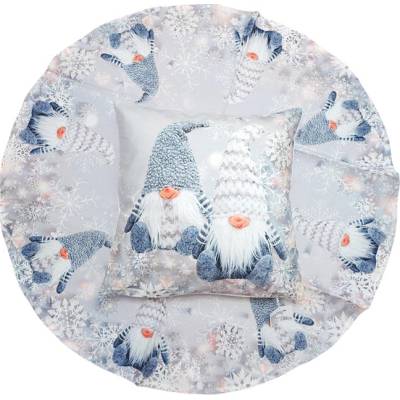 Praktik Vianočný obrus 150cm KRUH 4984 sivoružový Polyester 150cm