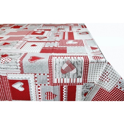 Made in Italy Obrus červený patchwork 90x90cm