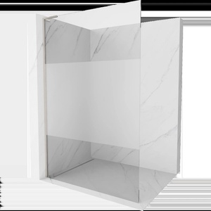 Mexen Kioto L стена за душ Walk-in 70 x 200 cm, прозрачна/мразинка, четкан никел - 800-070-103-97-35 (800-070-103-97-35)