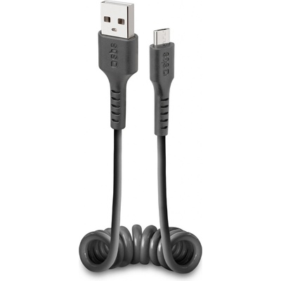 SBS TECABLEMICROSK USB/Micro-USB, špirálový, 0,5m, černý
