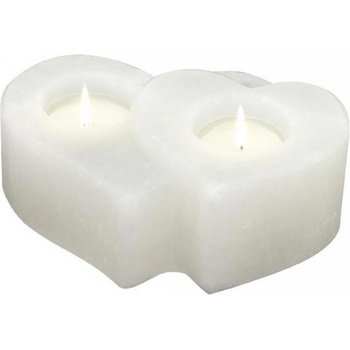 Himalaya Salt Dreams Свещник от хималайска сол Himalaya Salt Dreams - Две сърца, бял (241774)