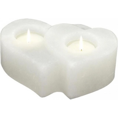 Himalaya Salt Dreams Свещник от хималайска сол Himalaya Salt Dreams - Две сърца, бял (241774)