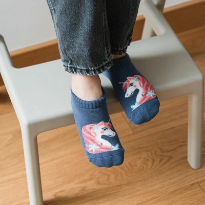 Dětské protiskluzové ťapky Unicorn jeansová