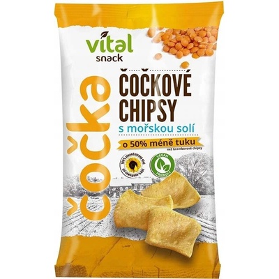Vital čočkové chipsy s mořskou solí 65 g