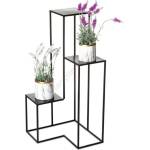 HowHomely Стойка за цветя KASKADA 85x40 см черен (DD0285)