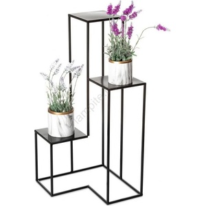 HowHomely Стойка за цветя KASKADA 85x40 см черен (DD0285)