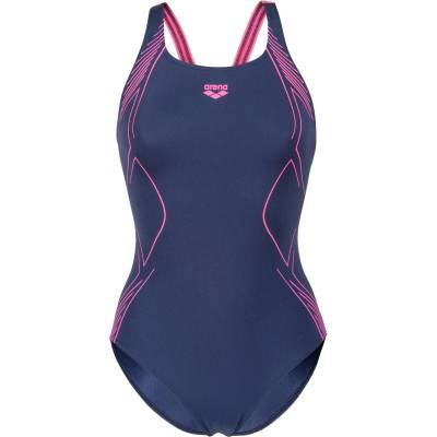 arena Дамски бански костюм Arena Women's Graphic Swimsuit Swim Pro Back Swimsuit - Navy / Shocking Pink - размер 34 (EU) (150-5855-0211)