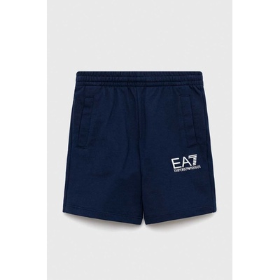 EA7 Emporio Armani Детски памучен къс панталон EA7 Emporio Armani в тъмносиньо (8NBS51.BJ05Z)