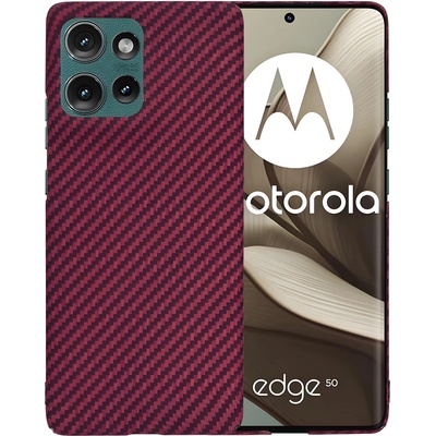 Techsuit Защитен калъф с карбонов дизайн за Motorola Edge 50 - Червен KP36969 (36969)