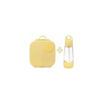 B.box Box na občerstvenie stredný + Fľaša so slamkou 600 ml set lemon twist