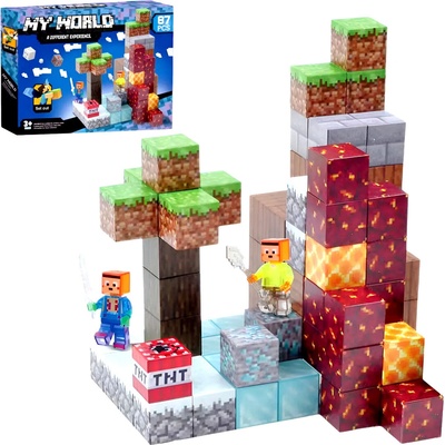Toybit Magnetická stavebnice Minecraft Diamond Lava TNT 87ks