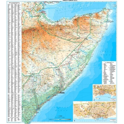 Gizi Map Somálsko - nástěnná mapa 94 x 86 cm Varianta: bez rámu v tubusu, Provedení: laminovaná mapa v lištách