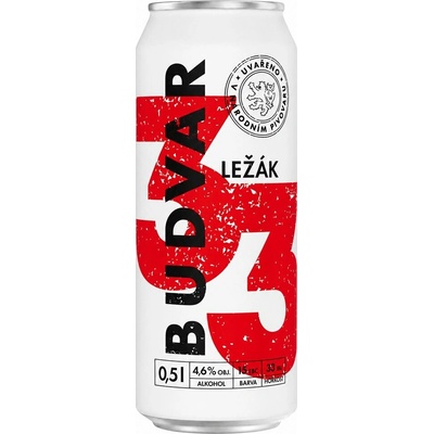 Budvar Svetlý Ležiak 11% 0,5 l (plech)