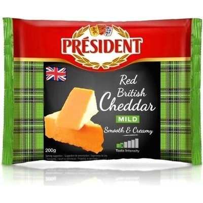 Président Syr Cheddar Red Mild blok 200 g