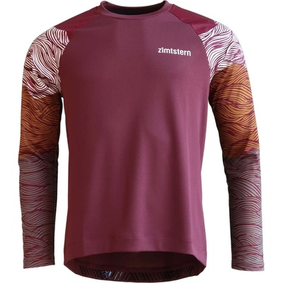 Zimtstern Мъжка фланелка с дълъг ръкав за колоездене Zimtstern Braapz Shirt L/S Cycling jersey - Windsor Wine (056-4121-0212)